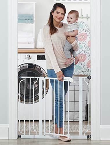 Shop Regalo Easy Step 38.5-Inch Extra Wide Walk Thru Baby Gate, White at Goodbuygears