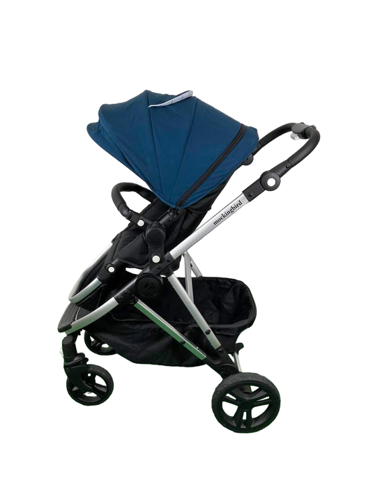 Shop Mockingbird Single 2.0 Stroller, 2023, Silver with Black Leather, Windowpane, Sea at Goodbuygears