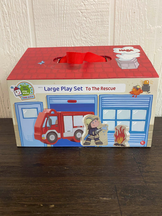 secondhand HABA To The Rescue Wood Fire House