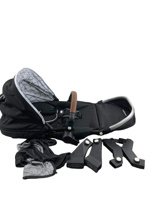 Shop Mockingbird 2nd Seat Kit with Extendable Canopy, Black, Windowpane, Silver With Penny Leather at Goodbuygears