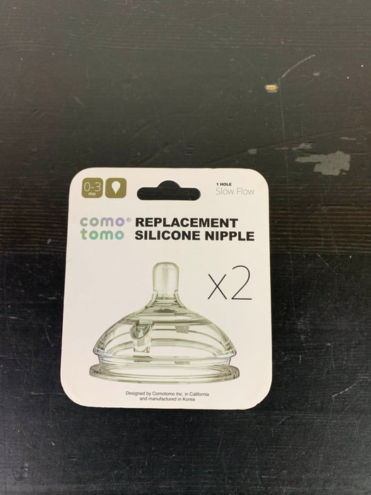 used Comotomo Replacement Nipple 2 pack, Slow Flow