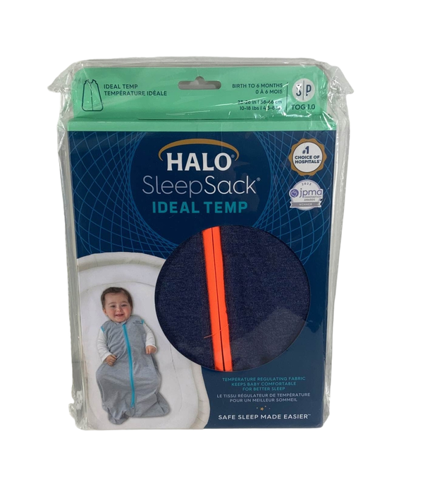 secondhand Halo Ideal Temp Wearable Blanket, Small Navy/Orange