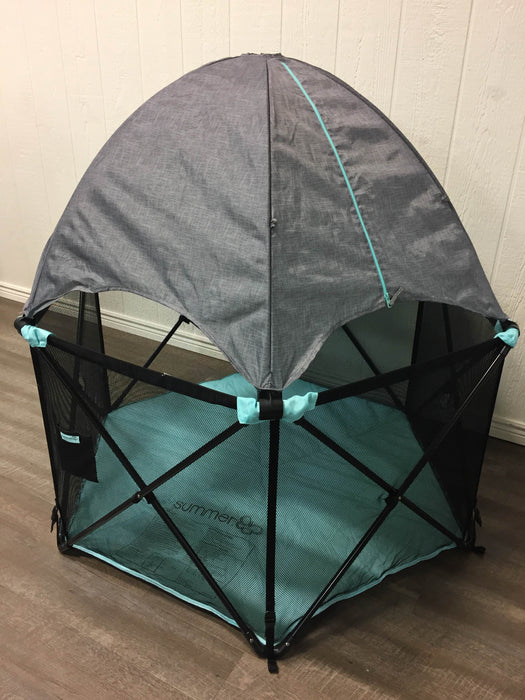 used Summer Infant Pop 'N Play Portable Playard With Canopy