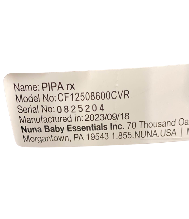 Shop Nuna PIPA rx Infant Car Seat with RELX Base, 2023, Caviar at Goodbuygears