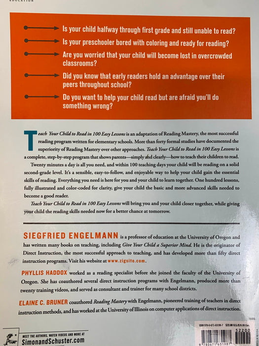 secondhand Teach Your Child to Read in 100 Easy Steps