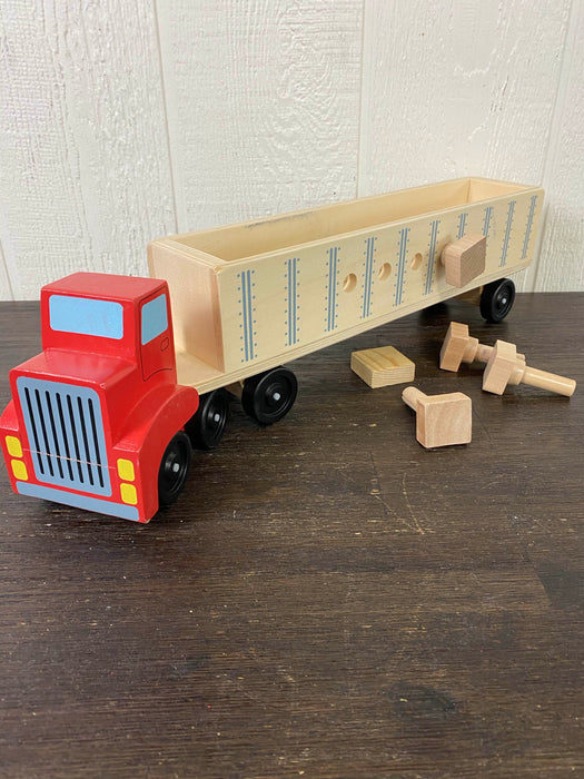 Melissa & Doug Take-Along Tool Kit Wooden Toy And Big Rig Building Set
