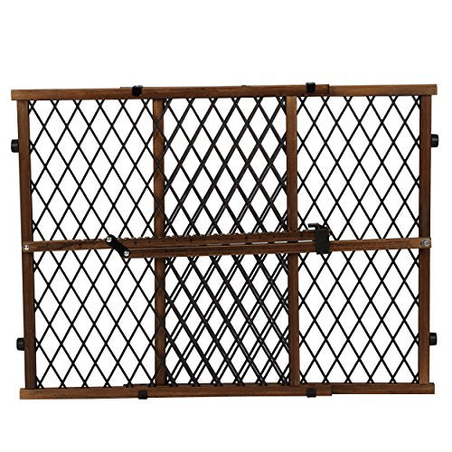 Evenflo Position & Lock Adjustable Wood Baby Gate, Natural Wood