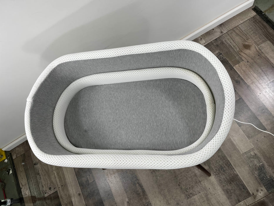 Shop TruBliss Evi Smart Bassinet with Smart Technology, White with Walnut Base at Goodbuygears