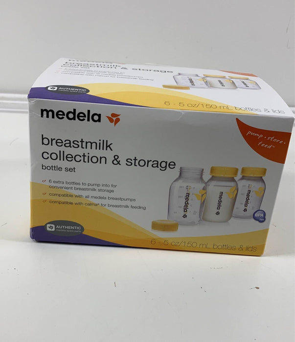 used Medela Breast Milk Collection and Storage Bottles with Solid Lids - 6pk/5oz