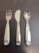used Munchkin Polish Stainless Steel Toddler Fork, Knife & Spoon Set
