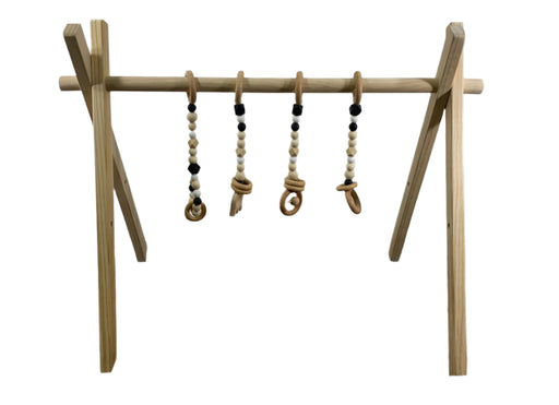 Shop Poppyseed Play Wooden Baby Gym, Natural Wood w/ Black Toys at Goodbuygears