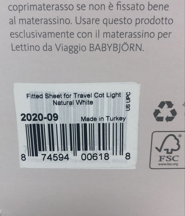 Shop BabyBjorn Travel Crib Fitted Sheet, Natural White at Goodbuygears