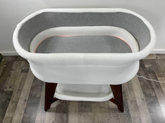 Shop TruBliss Evi Smart Bassinet with Smart Technology, White with Walnut Base at Goodbuygears