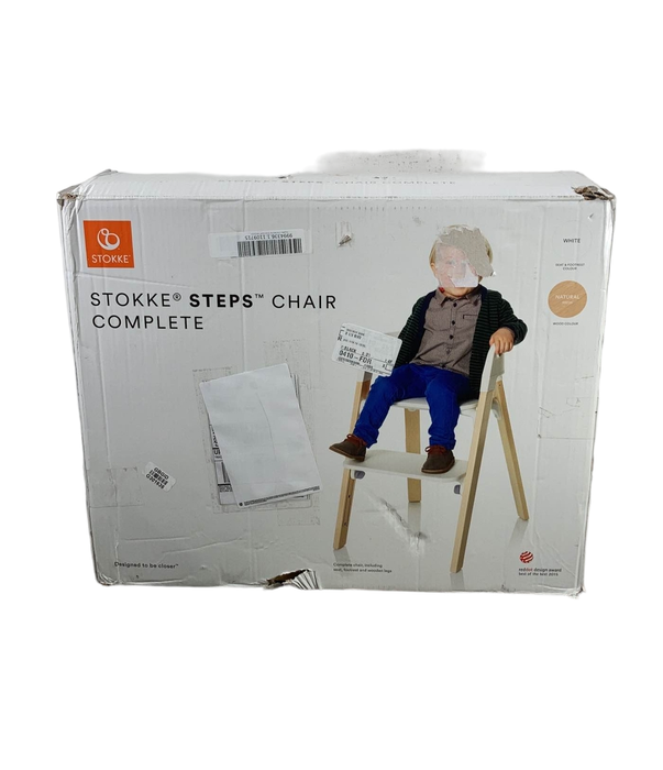 Shop Stokke Steps Chair, White / Natural at Goodbuygears