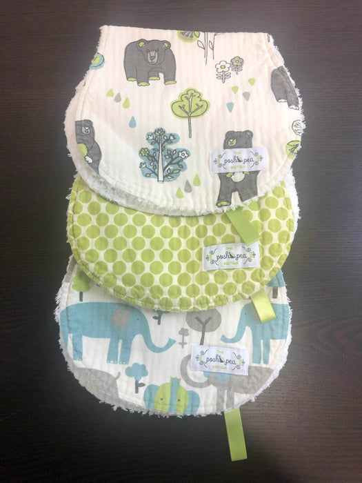 used The Posh Pea Boutique Burp Cloths, Set Of 3