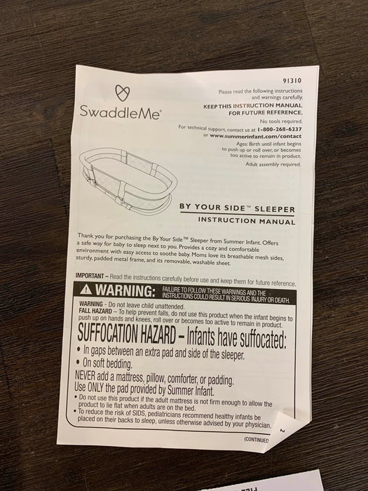 used Summer Infant SwaddleMe By Your Side Sleeper