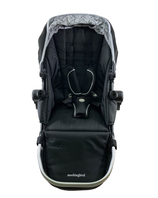 Shop Mockingbird 2nd Seat Kit with Extendable Canopy, Black, Windowpane, Silver With Penny Leather at Goodbuygears