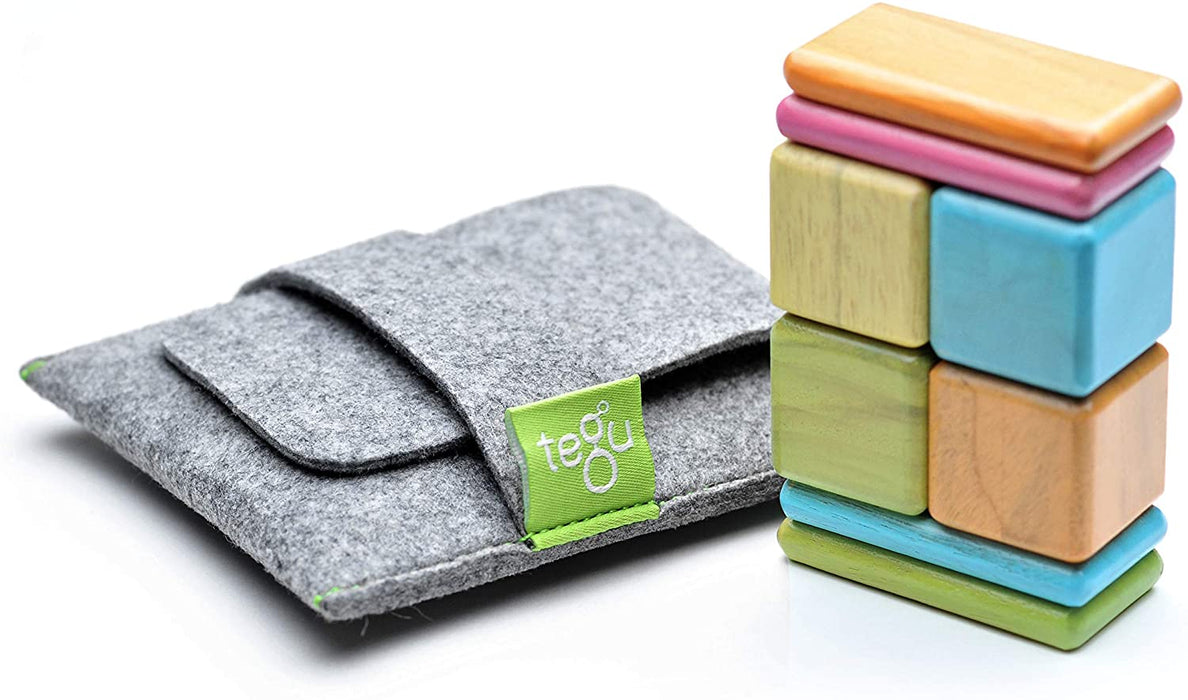 Tegu Original Pocket Pouch 8-Piece Magnetic Wood Blocks