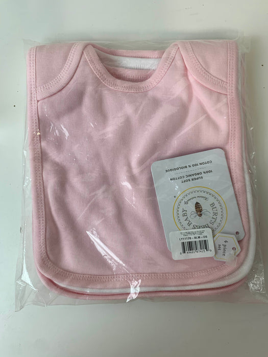 used Burt’s Bees Baby Bibs, 4-Pack Lap-Shoulder Drool Cloths, Pink/White