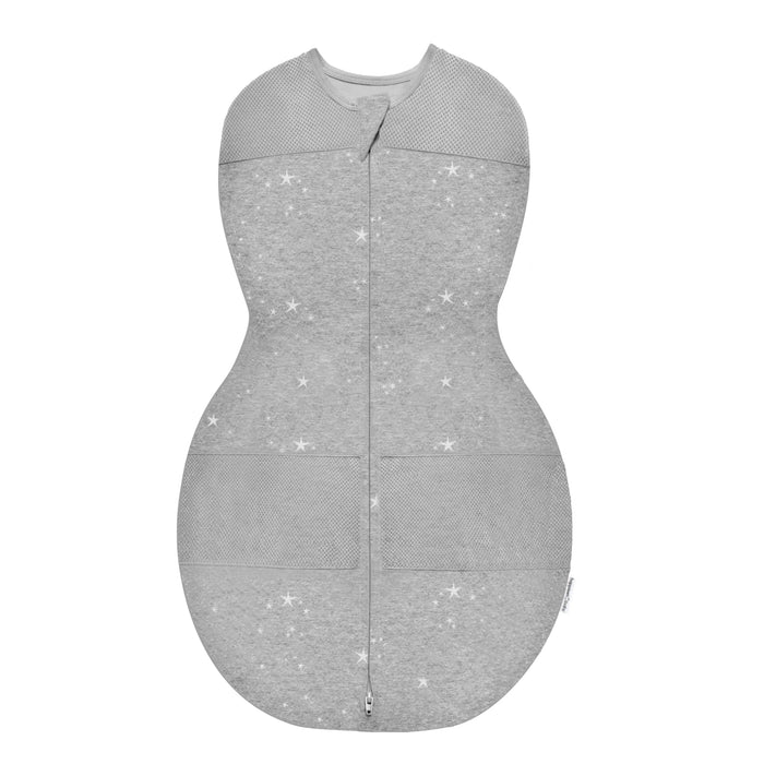 used Happiest Baby Sleepea Swaddle, Medium, Graphite Gray Stars