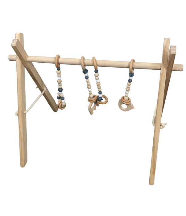 Shop Poppyseed Play Wooden Baby Gym, Natural Wood w/ Gray Toys at Goodbuygears