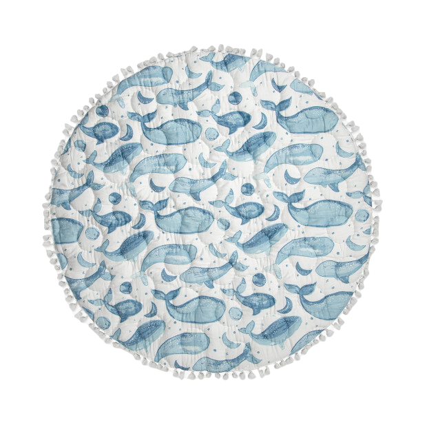 Shop Crane Baby Cotton Quilted Play Mat, Caspian (Whale) at Goodbuygears