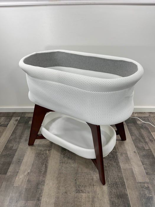 Shop TruBliss Evi Smart Bassinet with Smart Technology, White with Walnut Base at Goodbuygears