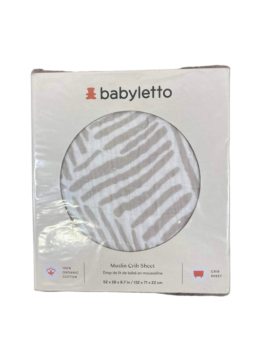 Shop Babyletto Muslin Crib Sheet, Oat Stripe at Goodbuygears