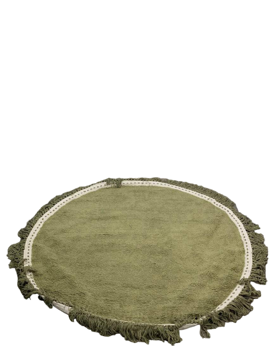 Shop Safavieh Easy Care Round Rug, Handmade Border Tassel, Green & Ivory at Goodbuygears