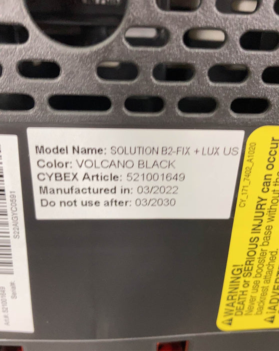 Shop Cybex Solution B2-Fix + Lux Booster, Volcano Black, 2022 at Goodbuygears