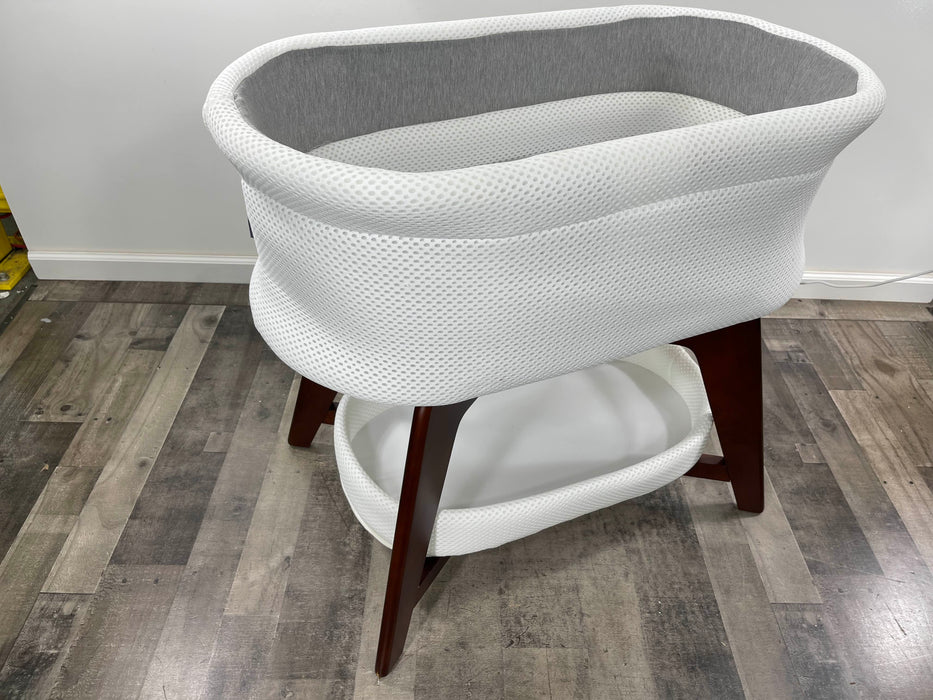 Shop TruBliss Evi Smart Bassinet with Smart Technology, White with Walnut Base at Goodbuygears