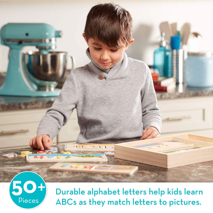 Melissa & Doug See & Spell Wooden Educational Board and Wooden Vehicles