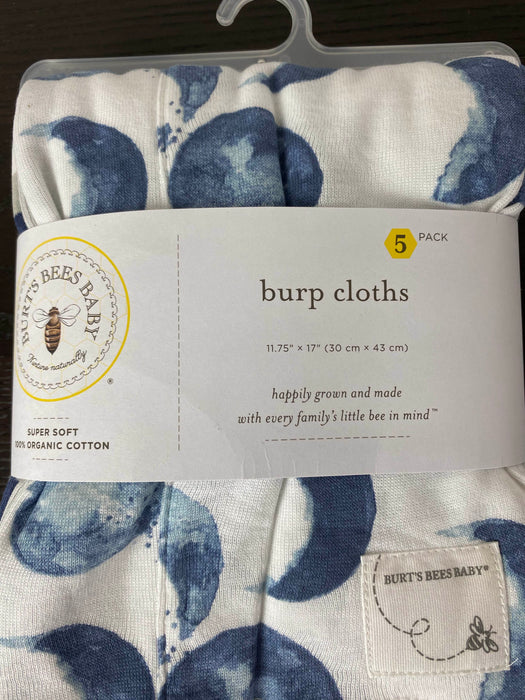 secondhand Burt's Bees Baby Burp Cloths, 5-Pack