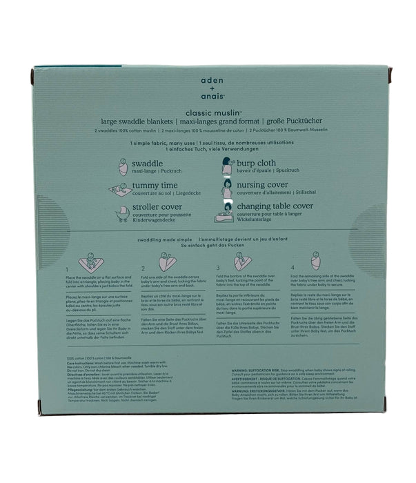 Shop Aden + Anais Essentials Cotton Muslin Swaddle, 2Pk, Seafaring at Goodbuygears