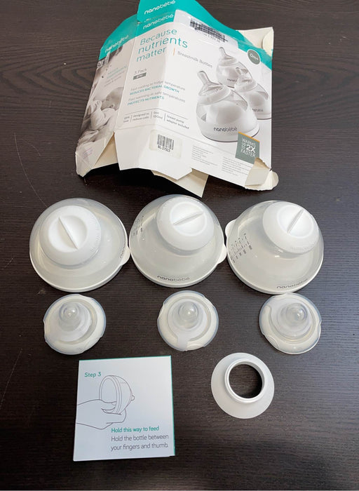 used Nanobébé Bottles, 5oz, 3 pack