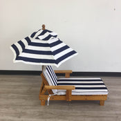 secondhand KidKraft Striped Outdoor Chaise & Umbrella Set