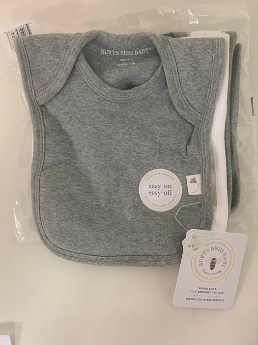used Burt’s Bees Baby Organic Lap Shoulder Bibs, Heather Gray