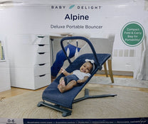 Shop Baby Delight Go With Me Alpine Deluxe Portable Bouncer, Quilted Indigo at Goodbuygears