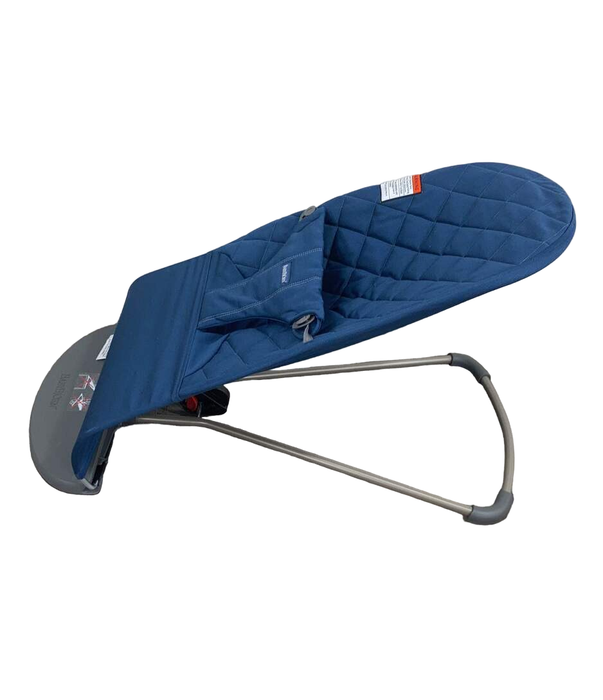 Shop BabyBjorn Bouncer Bliss, Dark Gray Frame, Midnight Blue Cotton Classic Quilt at Goodbuygears