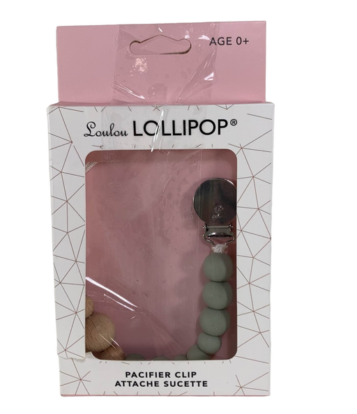 Shop LouLou Lollipop Pacifier Clip, Colour Block, Sage Green at Goodbuygears