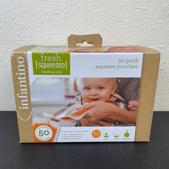 used Infantino Squeeze Pouches, 4 fl oz., 50 count