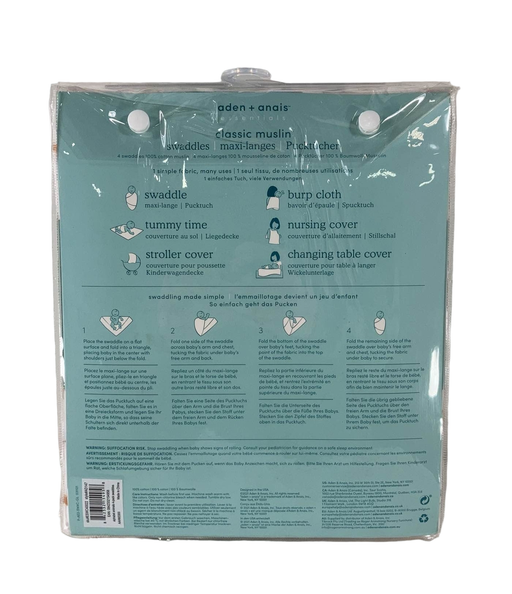 Shop Aden + Anais Swaddle Classic Muslin 4 Pack Alphabet Animals 44" x 44" at Goodbuygears