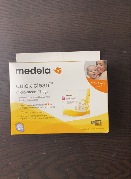 used Medela Quick Clean Micro Steam Bags, Box of 5