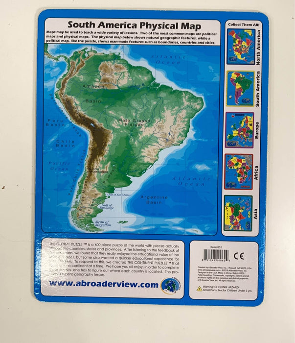 A Broader View Continent Puzzle Map