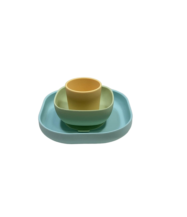 used Beaba Silicone Suction Meal Set (Pack of 4), Pastel