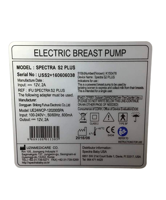 Spectra Baby S2 Plus Electric Breast Pump