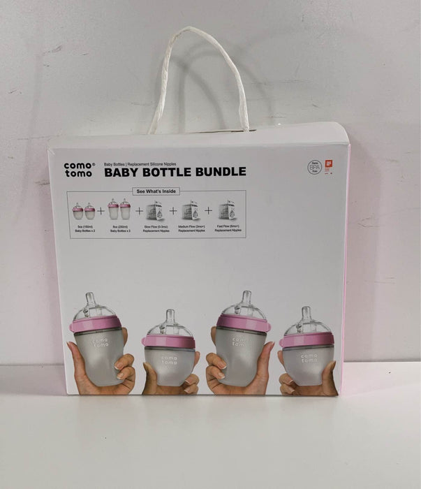 used Comotomo Baby Bottle Bundle Gift Set, Pink