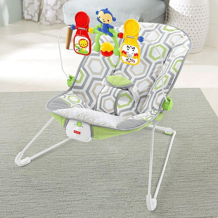 used Fisher Price Baby Bouncer, Geo Meadow