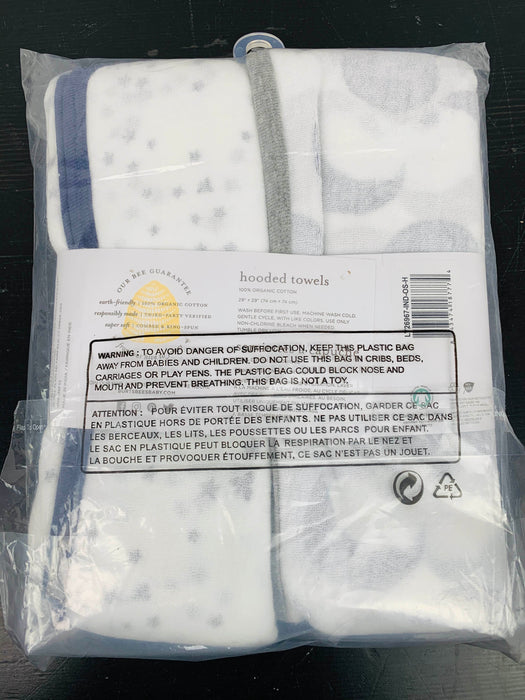secondhand Burt’s Bees Baby Hooded Towels, Moon and Stars