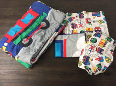 used Everything Kids Train Sheet And Comforter Set